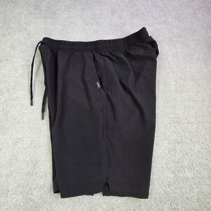 UNRL Mens Athletic Shorts Black L Drawstring Gym Workout Performance